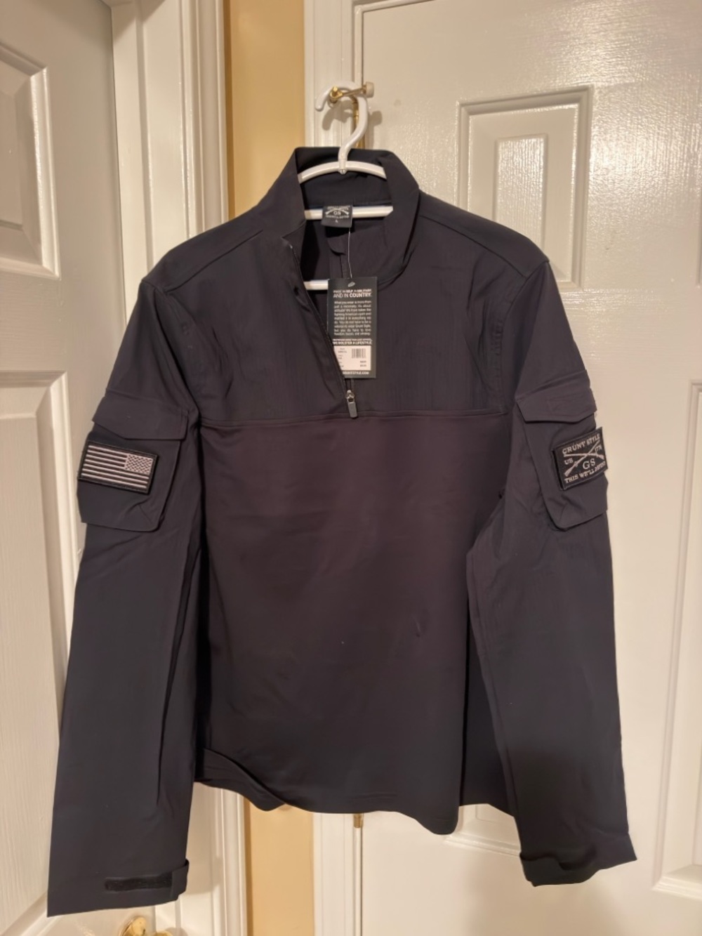 Grunt Style Men's Tactical Quarter-Zip Pullover Operator Shirt - Black